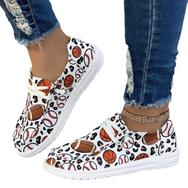 Dame Sneakers med kreativt baseball-design Stilla