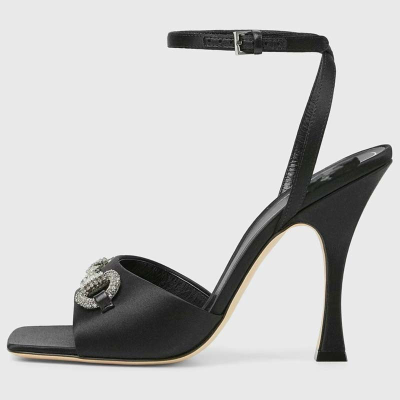 Dame elegante åbne High Heel sandaler med krystal spænde detail Stilla
