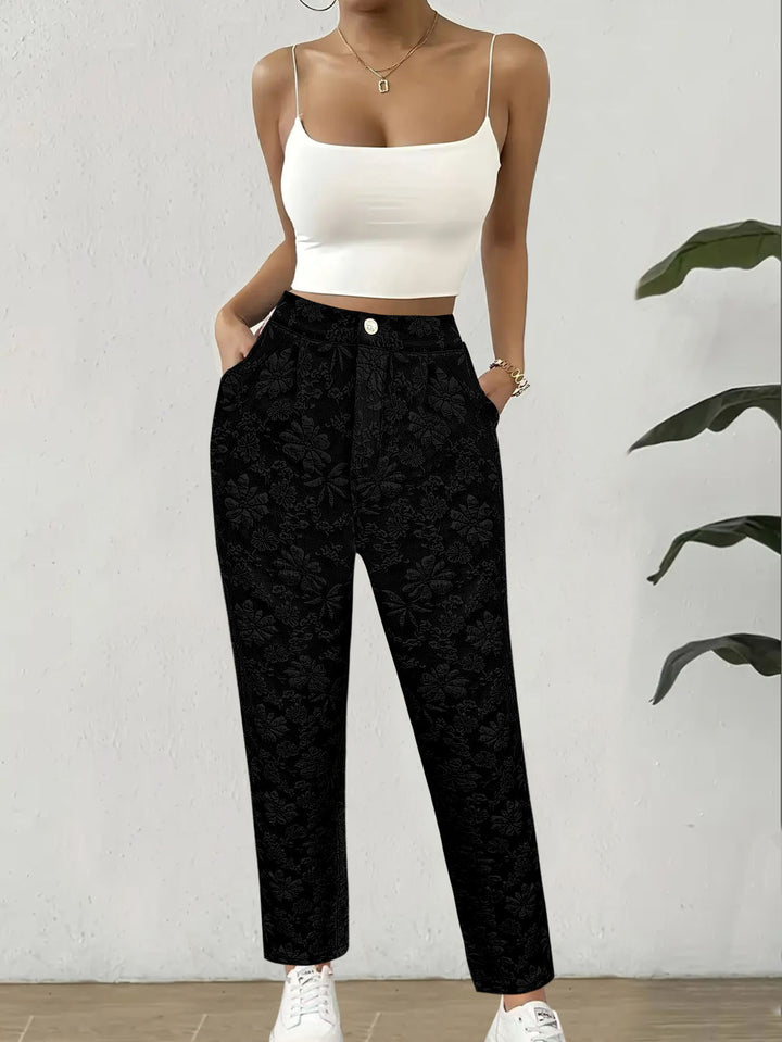 Dame Floral Print Afslappet Fit Bukser Stilla
