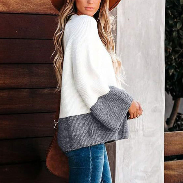 Kvinders afslappede sweatshirt med moderne farveblokdesign Stilla