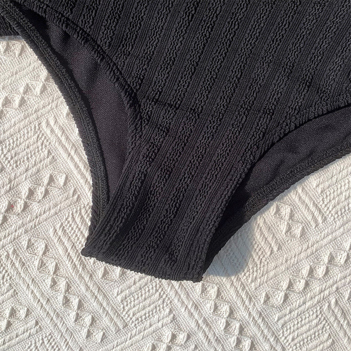 Dame to-delt bikini-sæt med højtaljede underdele og sporty ryg Skovae