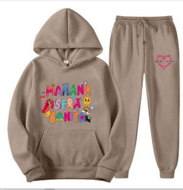 Kvinders sweatshirt og joggingbukser sæt med farverig print Skovae
