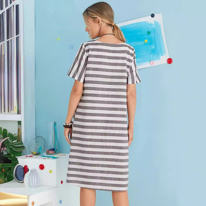 Dame Casual Kjole i afslappet stribedesign Stilla