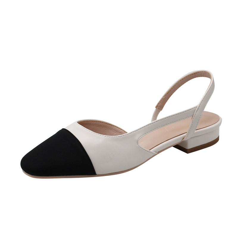 Dame Sling-pumps med modigt kontrastdesign og elegant blokhæl Stilla