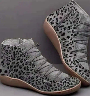 Dame nan ankelhøj blødt læder sneakerboot med sidelukning elastisk dekorativ snørebånd og ergonomisk komfortsål Skovae