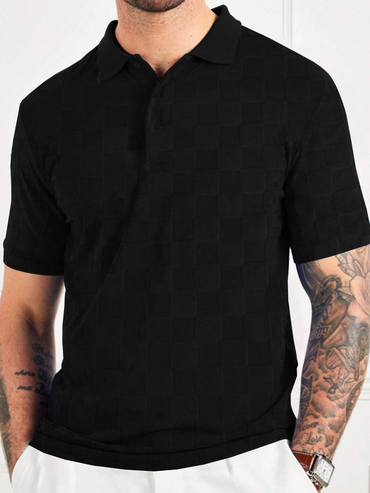Herrer polo skjorte med struktureret design og fashionable knapper Stilla