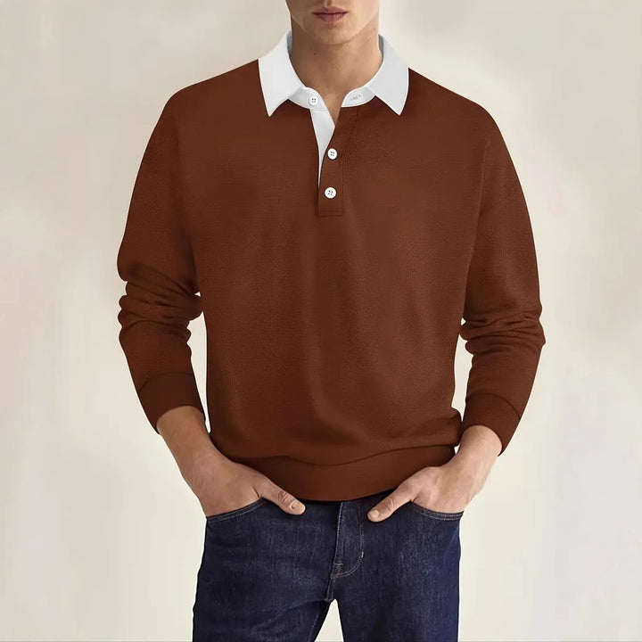 Herre Poloshirt med moderne krave og struktureret overflade Stilla