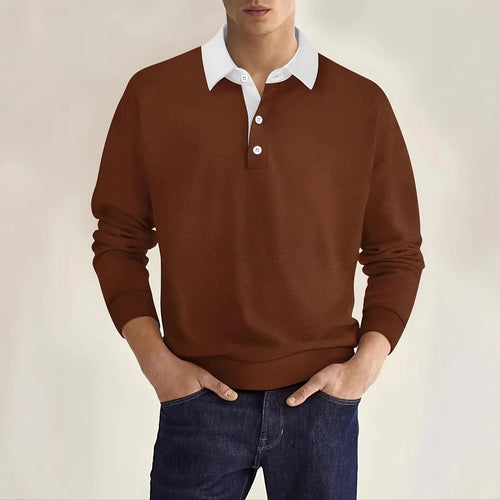 Herre Poloshirt med moderne krave og struktureret overflade Stilla