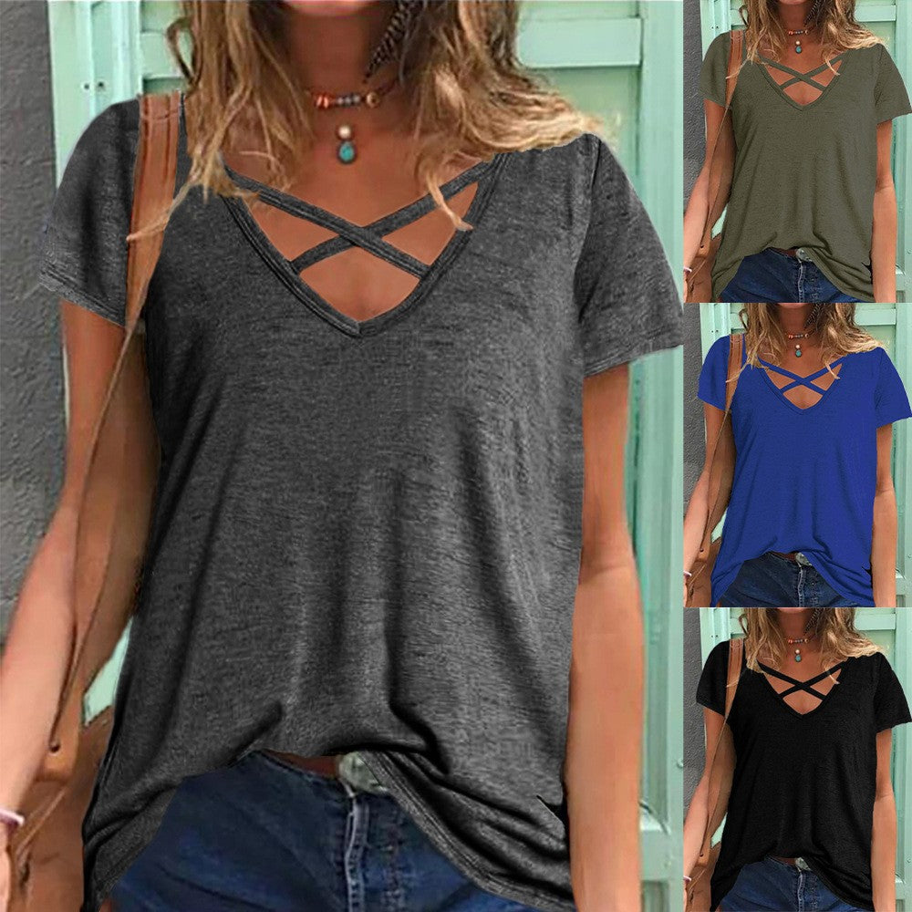Dame Crisscross V-Udskæring Top Stilla