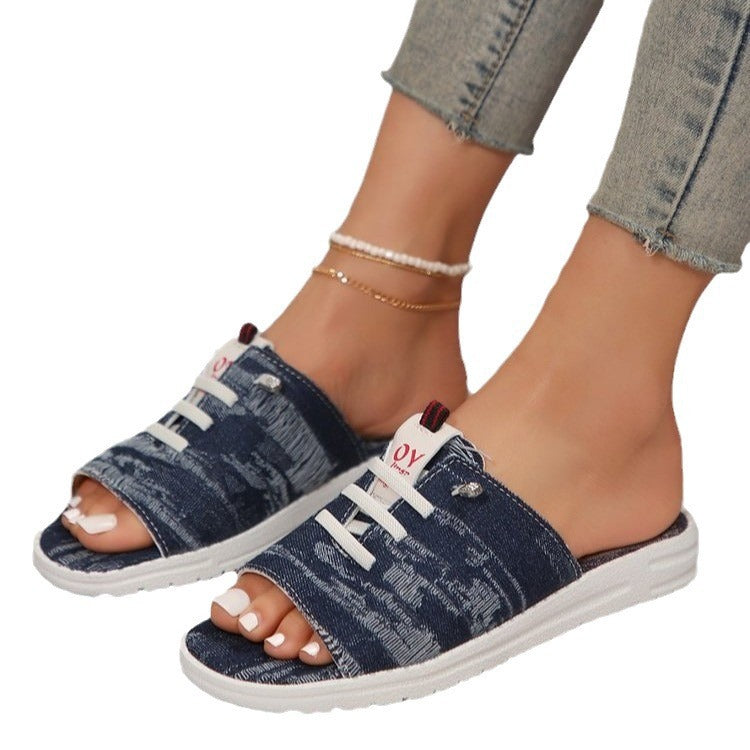 Dame Sporty Slide-sandaler med moderigtigt snøre-design og skridsikker sål Stilla
