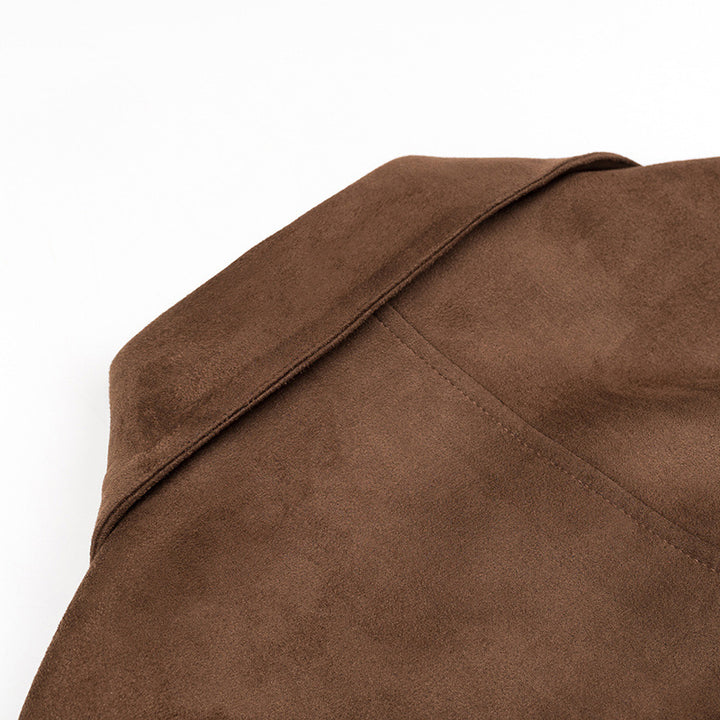 Kvinders fashionable trench coat i elegant suede design med praktisk bælte Stilla