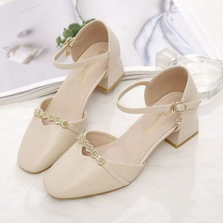 Dame elegant Slingback-pumps med modet rhinsten pynt Stilla
