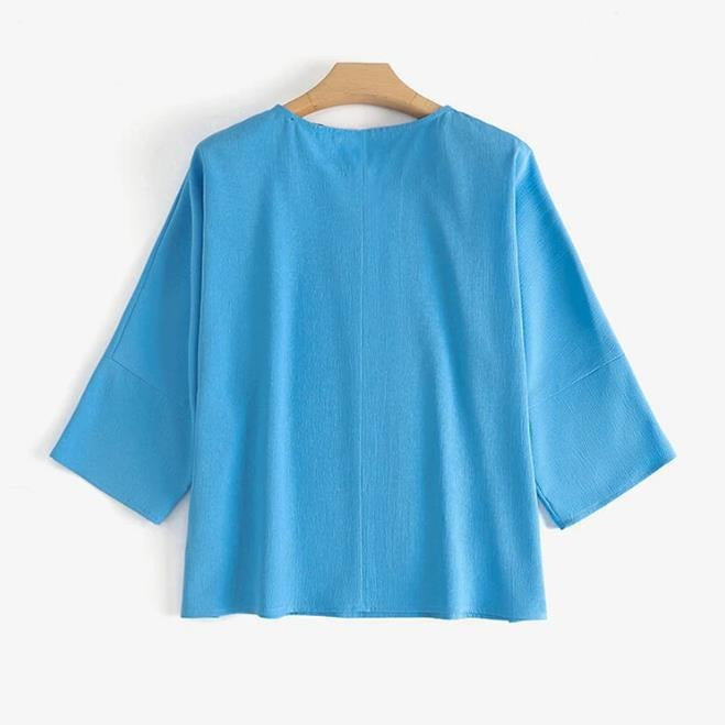 Dame stilfuld oversized bluse skjorte med afslappet snit og mange bære muligheder Stilla