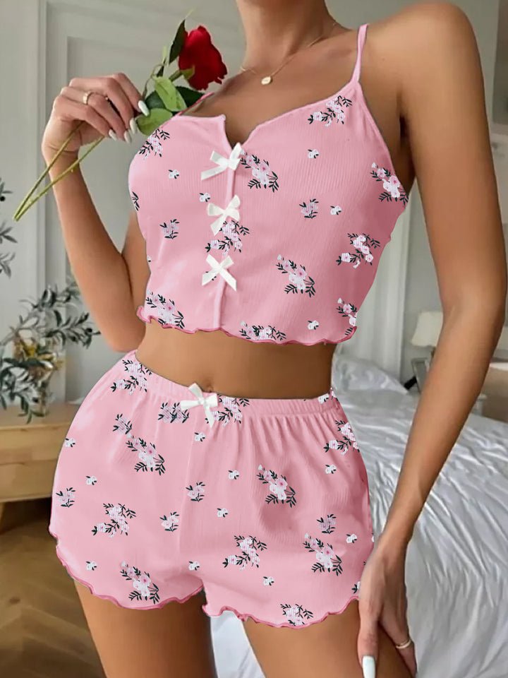 Dame Leges Pyjamasæt med blomsterdetaljer Stilla