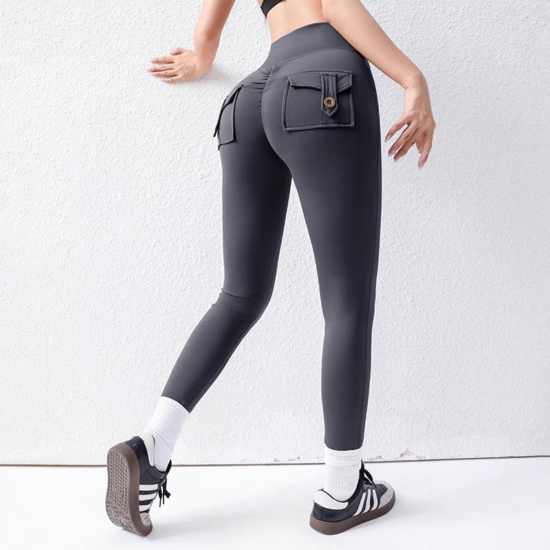 Dame Sportleggings med praktiske lommer og sculpting effekt Stilla