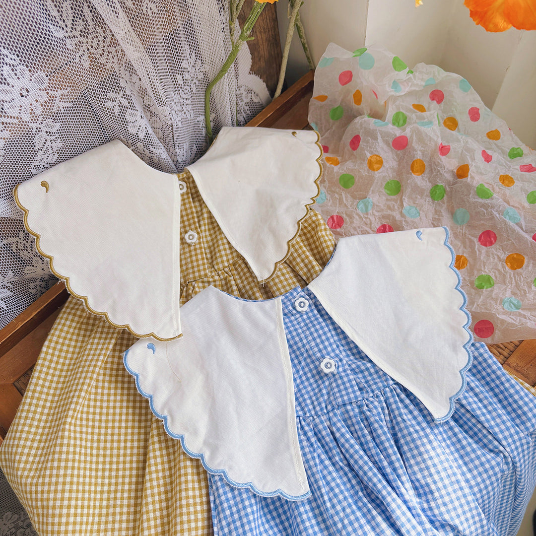 Pige Legesyg Gingham Kjole med Broderet Andemønster Stilla