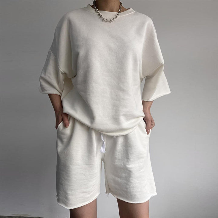 Kvinders casual sæt med kortærmet top og shorts Skovae