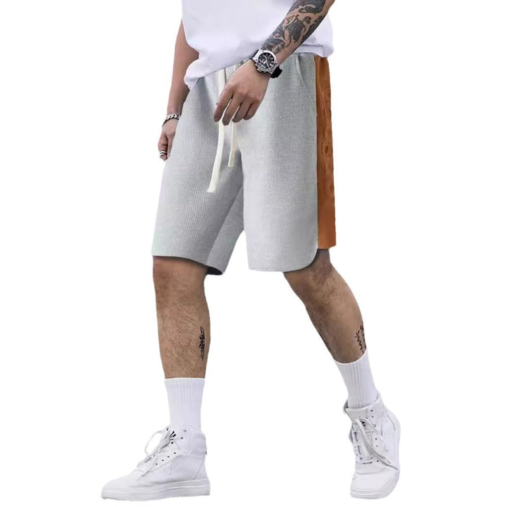 Herren Komfortable Sportshorts med sidefarvekontrast og elastisk talje Stilla