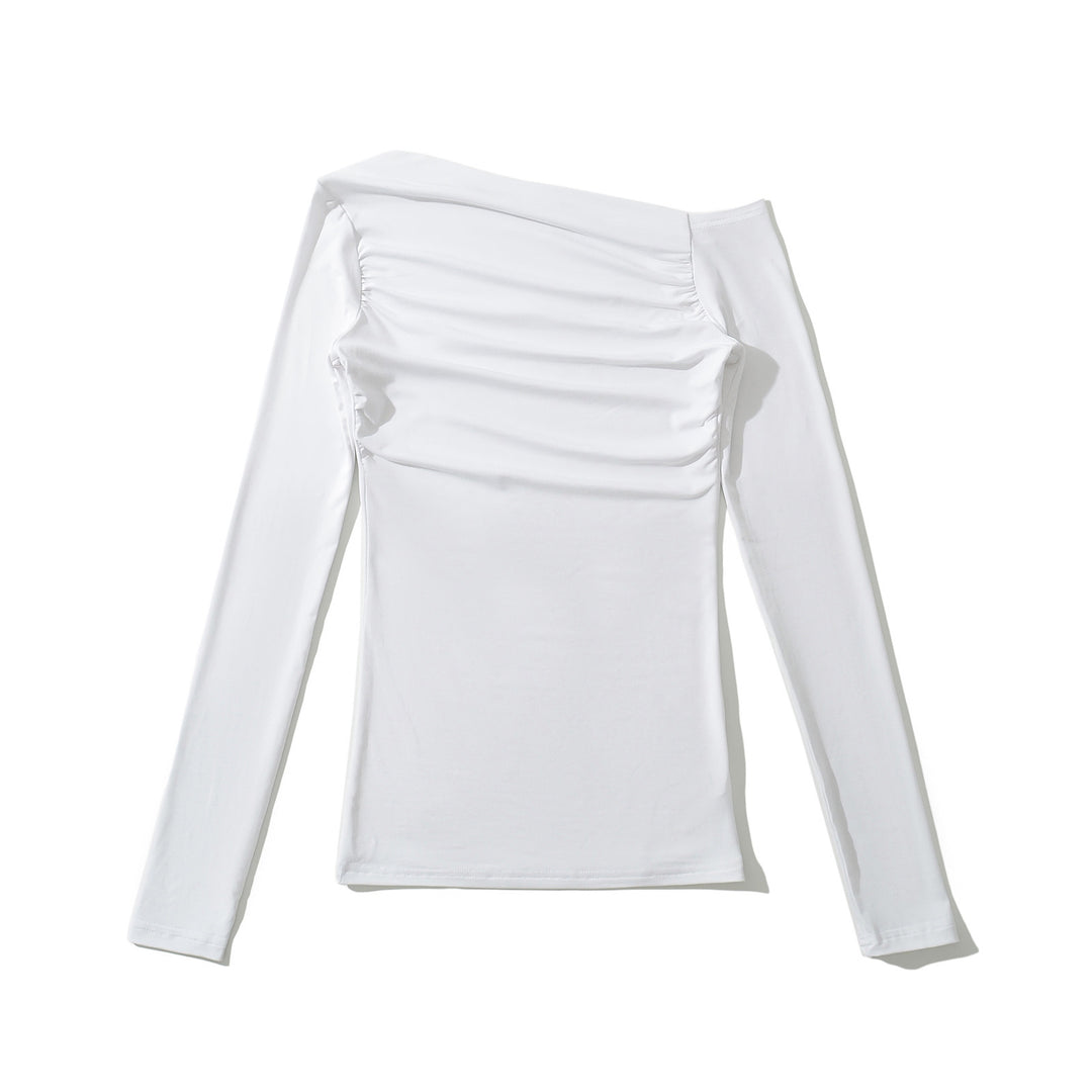 Damer Figurskæmmende Langærmet top med elegant drapering og smart bådudskæring Stilla