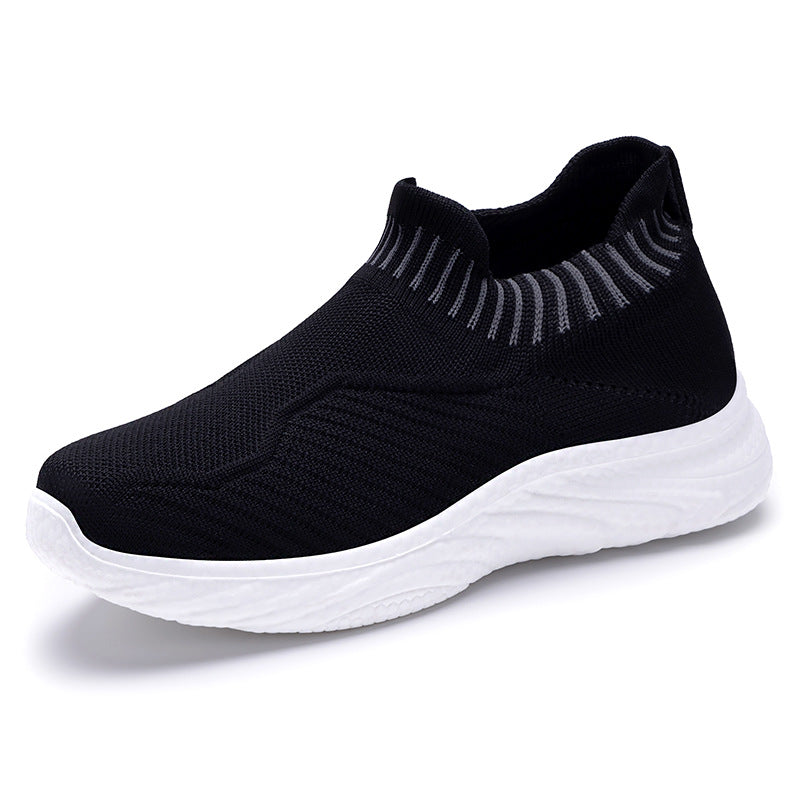 Dame Komfortable Strik-Sneakers med elastisk skaft og stødabsorberende sål Stilla