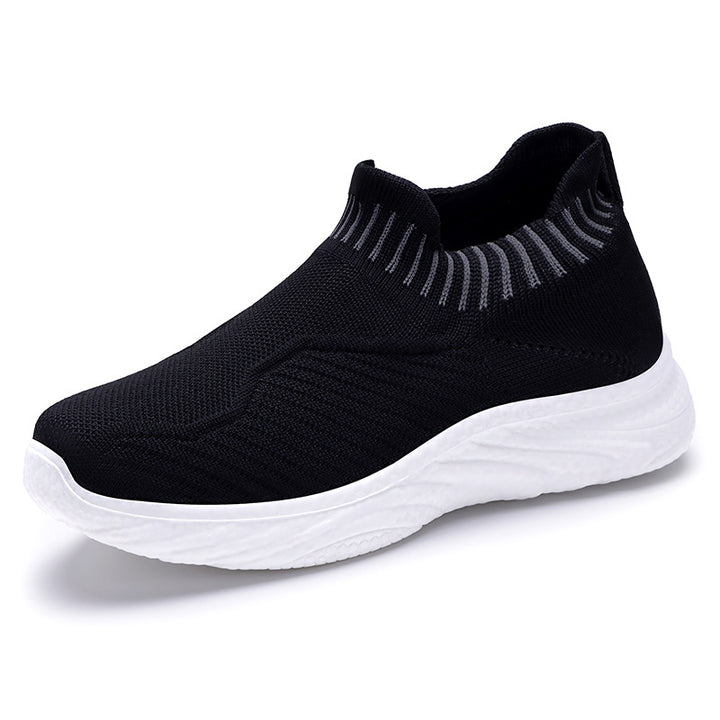 Dame Komfortable Strik-Sneakers med elastisk skaft og stødabsorberende sål Stilla