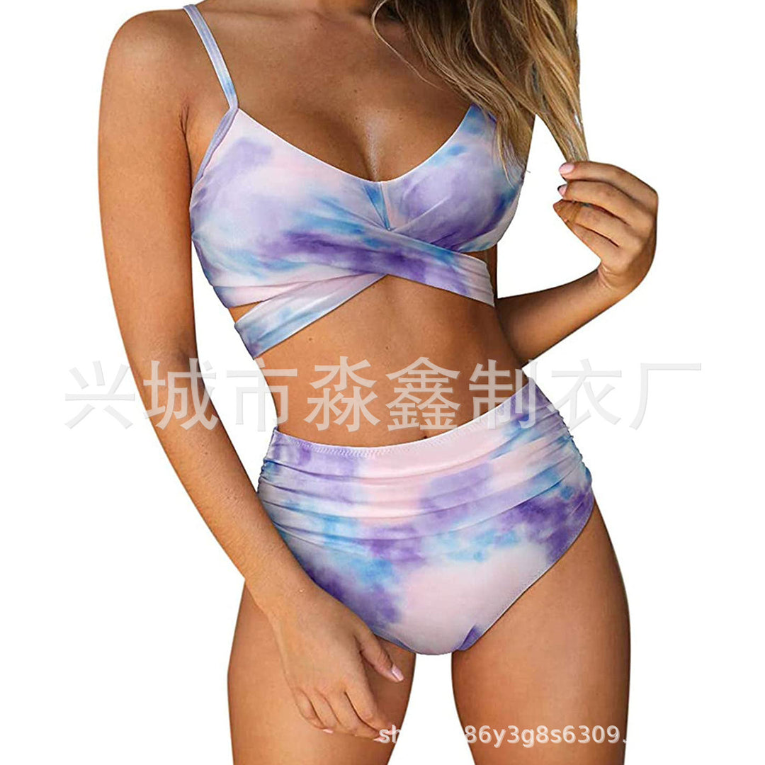 Dame Crop-Top bikini sæt med flettet design Skovae