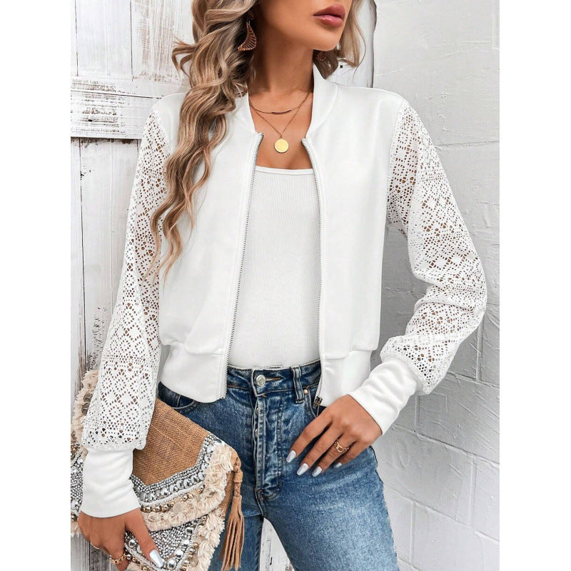 Damen Freizeitjacke mit stilvollen Spitzeinsätzen Skovae