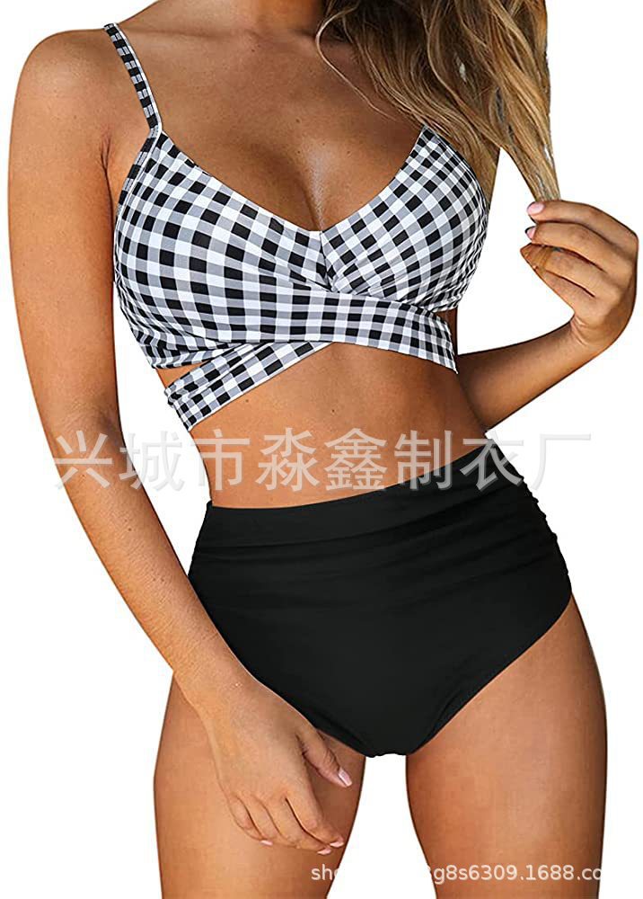 Dame Crop-Top bikini sæt med flettet design Skovae