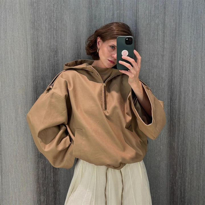 Dame oversized fleecejakke med praktiske lommer Stilla