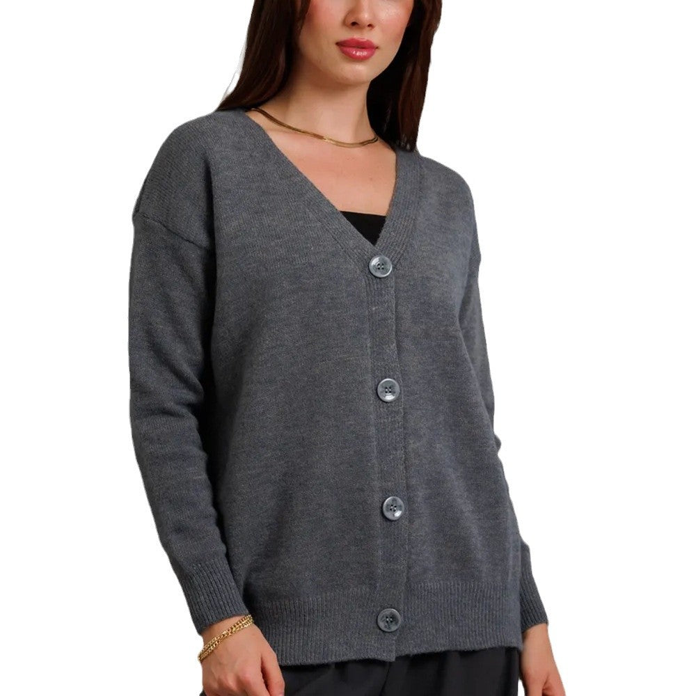 Dame hyggelig cardigan med knapdesign Stilla