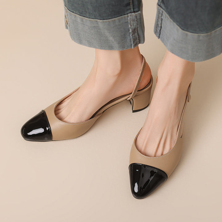 Femme Slingback-Pumps med skinnende hætte-design Stilla