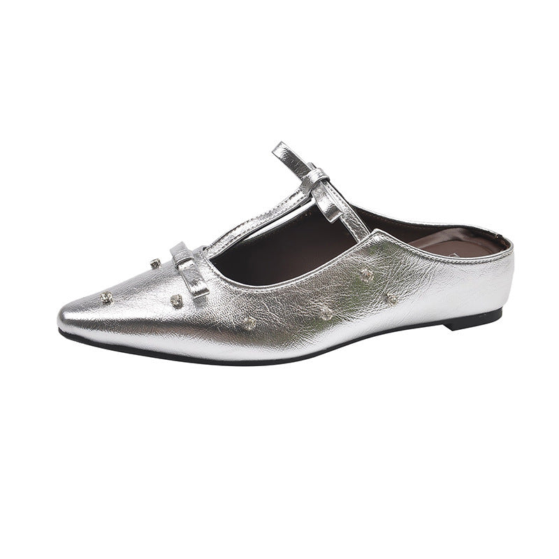 Dame elegant spidsed slippers med strass-accenter Stilla