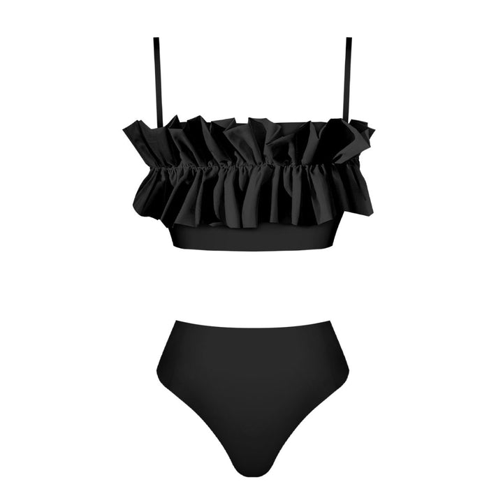 Dame bikini-sæt med legende flæserdesign og justerbare stropper Stilla