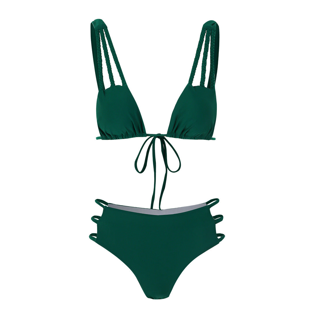 Dame bikini med trendy stropdesign og højt talje Stilla