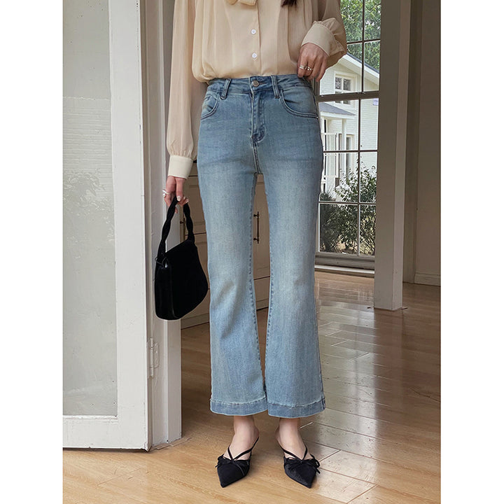 Dame Flared Jeans med høj talje og smart, bred ben Stilla