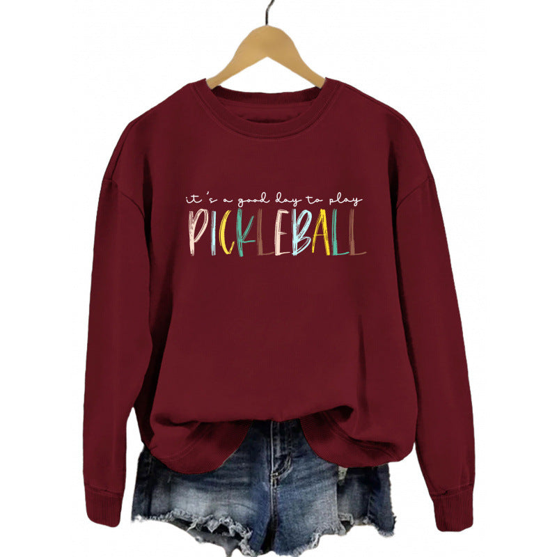 Kvinders afslappet sweatshirt med farverig pickleball print Skovae