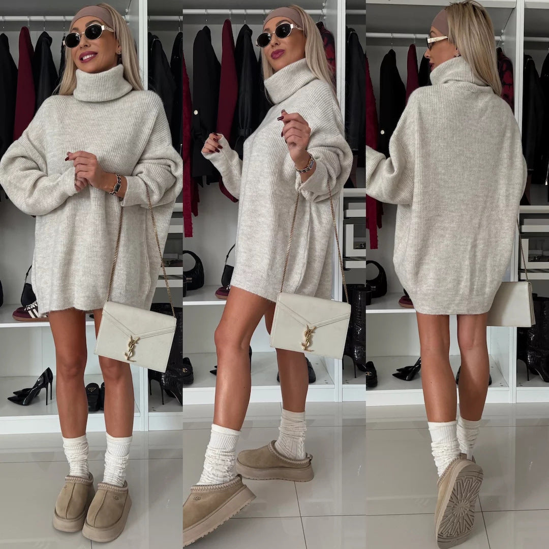 Kvinders Large Turtleneck Sweater lavet af Blød Strik Skovae