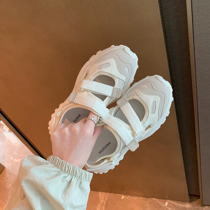 Dame Sporty Sneakers med Praktisk Velcro og Stødabsorberende Sål Skovae