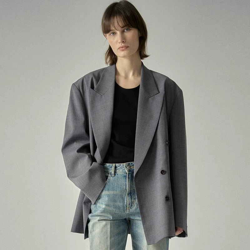 Dame Oversized Blazer lavet af højkvalitetsmateriale med dobbeltknapdetaljer Stilla