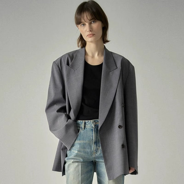 Dame Oversized Blazer lavet af højkvalitetsmateriale med dobbeltknapdetaljer Stilla