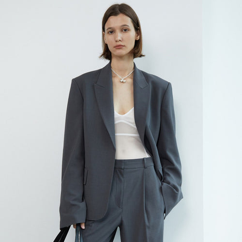 Damer Oversized Blazer med klassiske detaljer og moderne snit Stilla