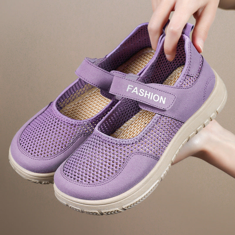 Dame Komfortable Sneakers med justerbar velcrolukning og åndbar netoverflade Stilla