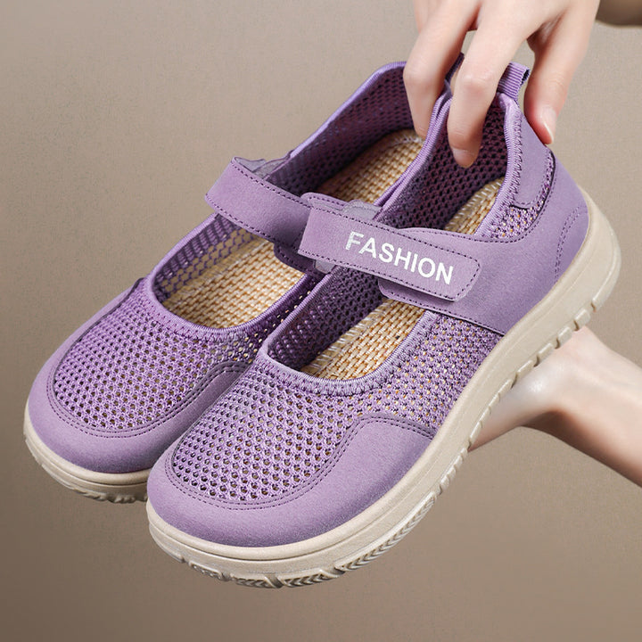 Dame Komfortable Sneakers med justerbar velcrolukning og åndbar netoverflade Stilla