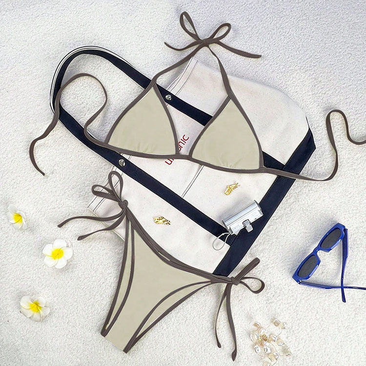 Dame Triangel-Bikini med justerbare stropper og elegant design Skovae