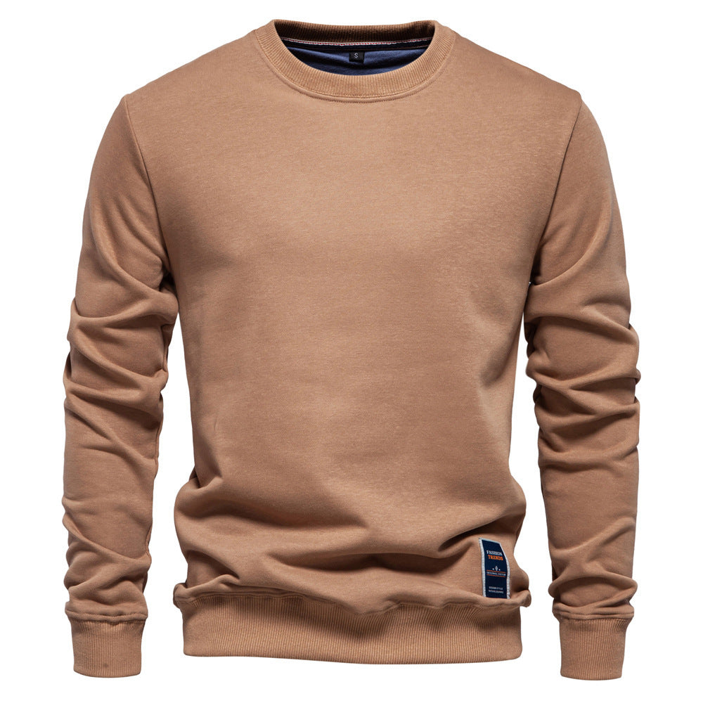 Herrer nan klassisk rundhals-sweatshirt lavet af tung bomuldsblanding med børstet inderside og ribbede manchetter Skovae