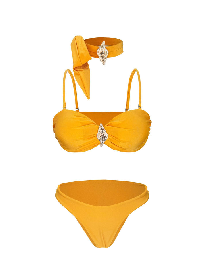 Dame Bikini-sæt med elegant Bustier-top og raffineret smykke detalje Stilla