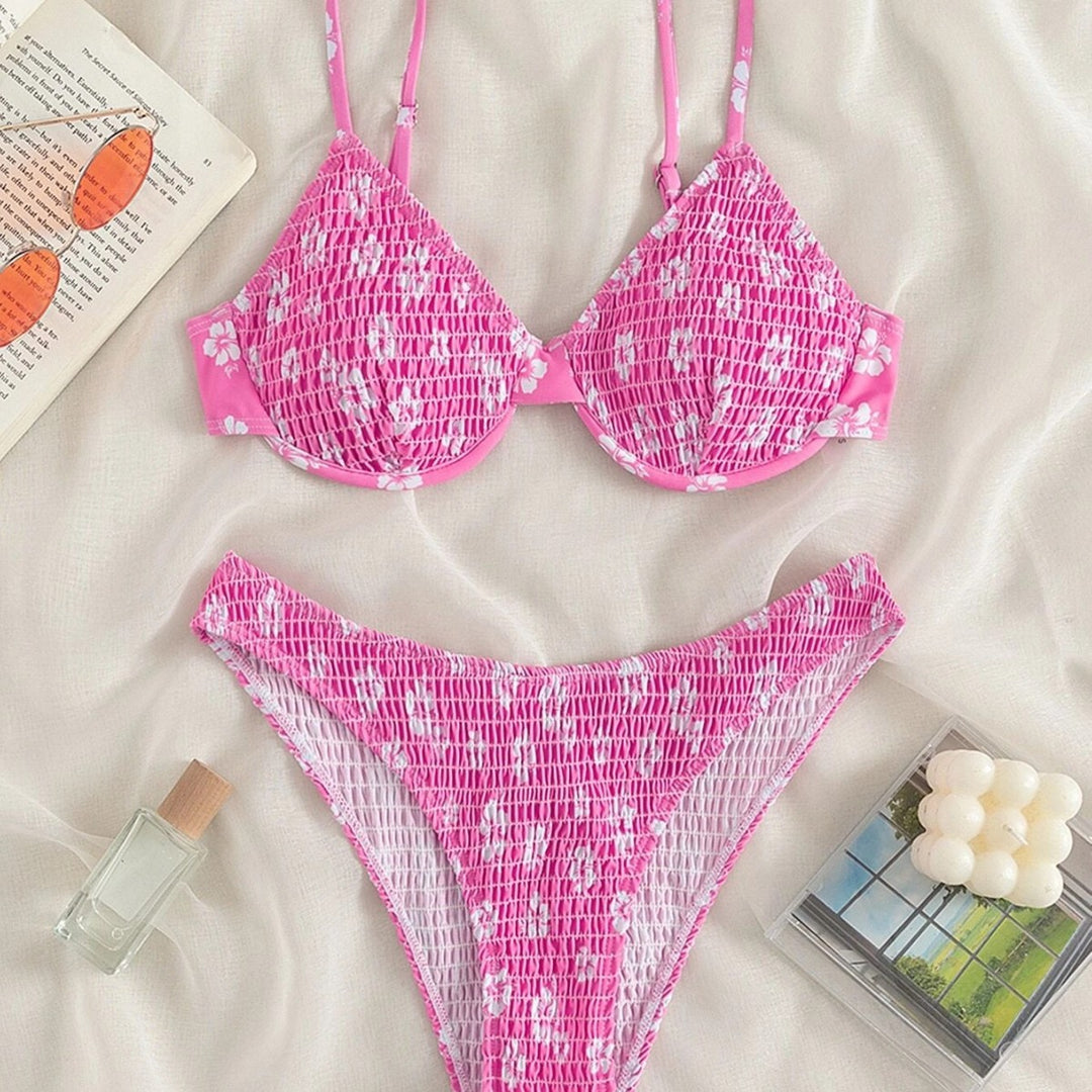 Dame højtaljeret bikini med polstrede toppe og justerbare stropper Skovae