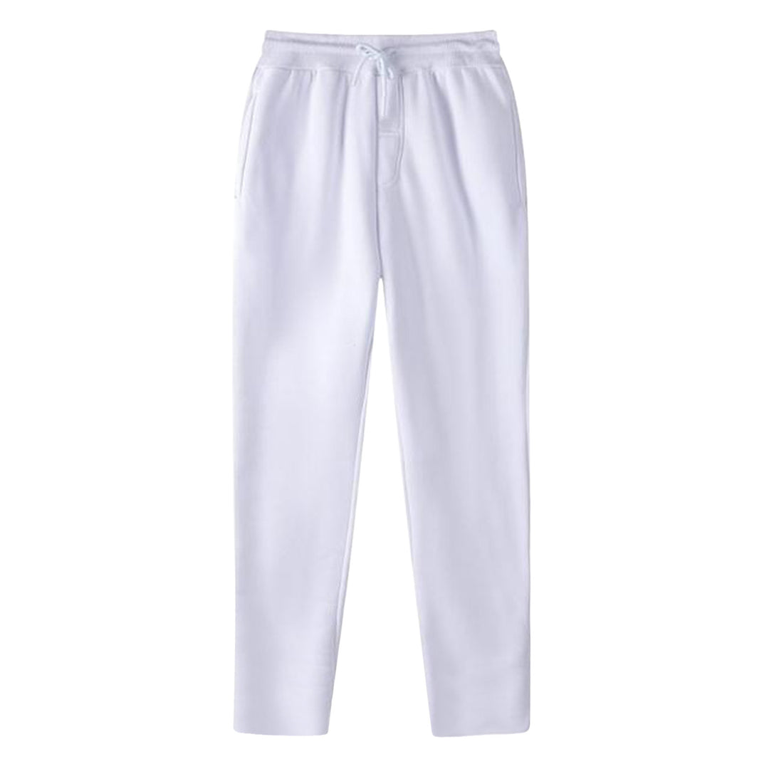 Herrer nan lige Sweatpants lavet af meleret bomuldsblanding med elastisk linning snoretræk og sidelommer Skovae
