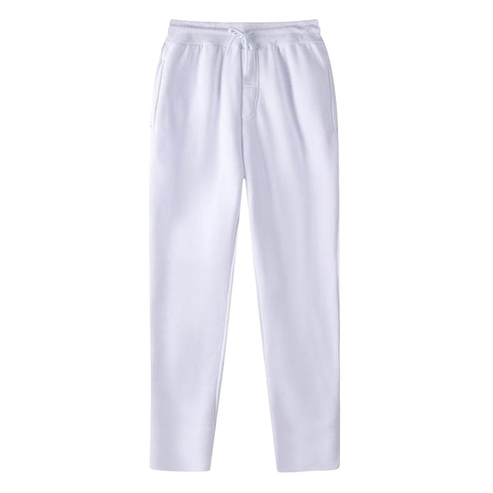 Herrer nan lige Sweatpants lavet af meleret bomuldsblanding med elastisk linning snoretræk og sidelommer Skovae