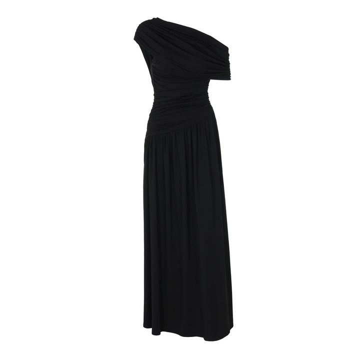 Dame Maxi-kjole med asymmetrisk rynkning og elegant overdel Stilla